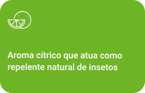 Aroma cítrico que atua como repelente natural de insetos